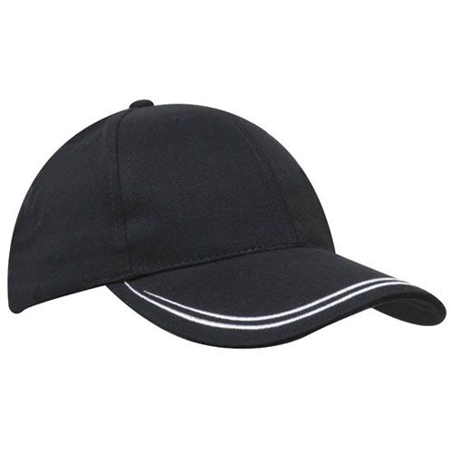 Picture of Brushed Heavy Sports Twill Cap with Double Stripe on Peak