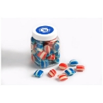 Picture of BFCFJ004 - Corporate Coloured Humbugs in Plastic Jar 150g