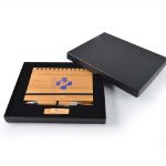 Picture of Eco Bamboo Notebook, Pen, USB Gift Set  Black 