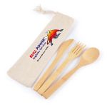 Picture of Bamboo Cutlery Set in Calico Pouch