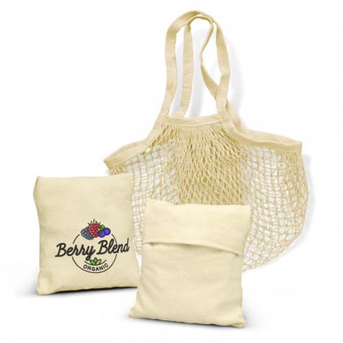 Picture of Cotton Mesh FoldawayTote Bag