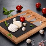 Picture of  Bamboo Slate Cheese Board with Knives