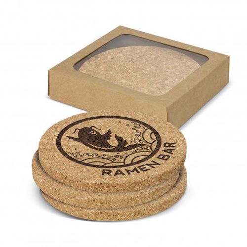 Picture of Oakridge Cork Coaster Round Set of 4