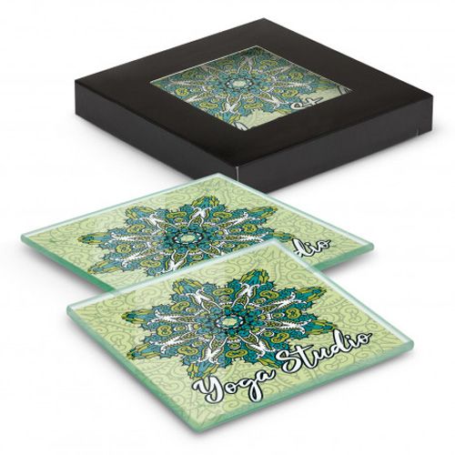 Picture of Venice Glass Coaster Set of 2 Square - Full Colour