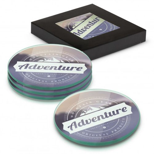 Picture of Venice Glass Coaster Set of 4 Round - Full Colour