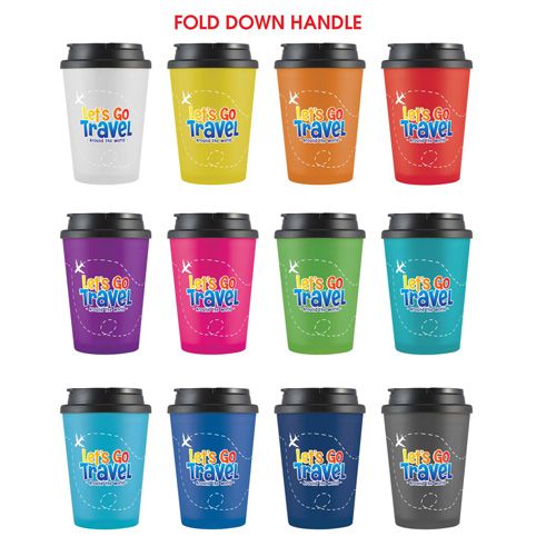 Picture of Aroma Double Wall Coffee Cup / Handle Lid 350ml